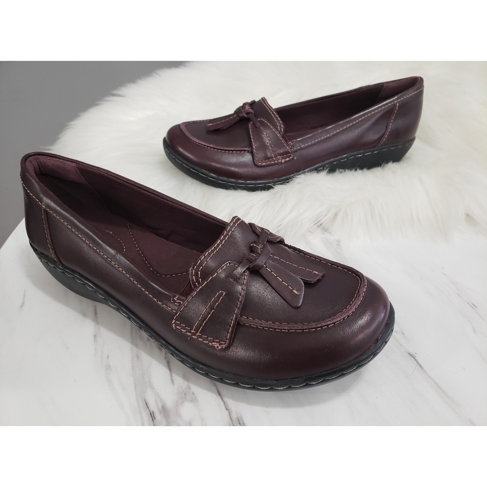 NEW NO BOX SZ 7 NARROW Clarks Ashland Bubble Leather Loafers DRIVING SHOE Red